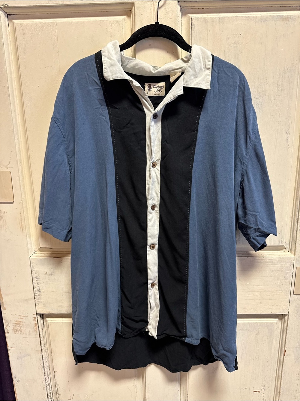 Men’s Vintage Silk Button-Down Top